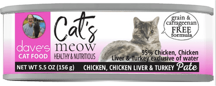 Dave's Cat’s Meow 95% Chicken, Chicken Liver & Turkey